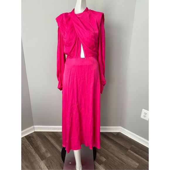 FARM RIO Draped Satin Maxi Dress Small $260 - Picture 4 of 9